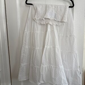 Hill House White Tiered Midi Skirt